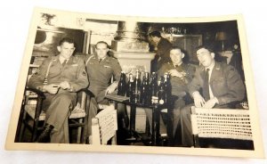 RPPC World War II US Soldiers Drinking Bottled Beer In Bar Uniforms Postcard P29