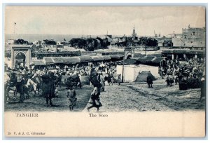 c1905 Scene at The Soco Tangier Morocco Posted Antique V & J.C. Postcard