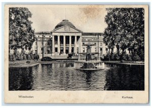 1942 Fountain View Spa House Wiesbaden Germany Vintage Posted Postcard