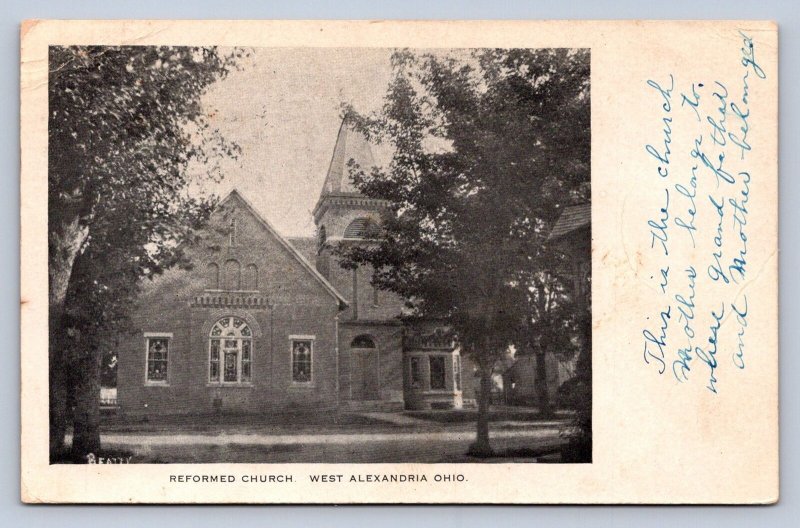 J97/ West Alexandria Ohio Postcard c1910 Reformed Church 140
