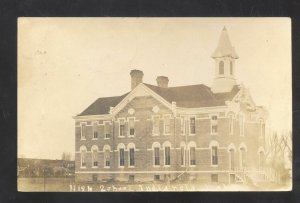 RPPC INDIANOLA NEBRASKA HIGH SCHOOL BUILDING VINTAGE REAL PHOTO POSTCARD