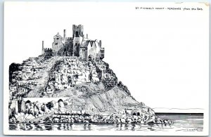 Postcard - St. Michael's Mount, Penzance (from the sea) - England