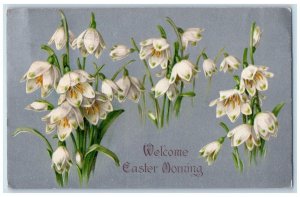 1910 Easter Morning White Flowers Winsch Back New Rochelle NY Antique Postcard 