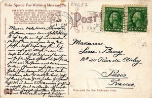 PC CPA US, IN, INDIANAPOLIS, STATE CAPITOL, EMBOSSED LITHO POSTCARD (b6529)