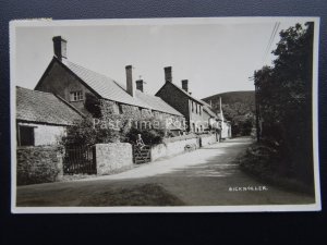 Somerset BICKNOLLER Church Lane shows Boy Sitting on Gate - Old RP Postcard