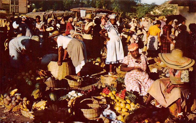 Market Scene Jamaica Unused 