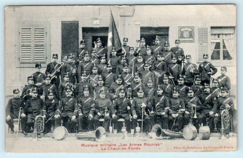 LA CHAUX de FONDS, Switzerland ~ MUSIQUE MILITAIRE Les Armes Reunies    Postcard