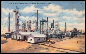 Texas BIG SPRINGS One of Many Large Oil Refineries - Linen