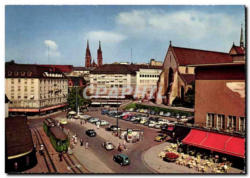 Postcard Modern Basel Barfusserplatz