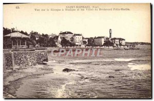 Old Postcard Saint Raphael View On Kiosk Music and Villas Felix Martin Blvd.