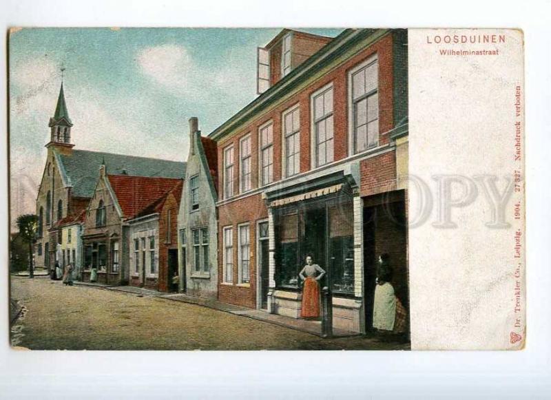 247774 HOLLAND LOOSDUINEN Wilhelminastreet Vintage postcard