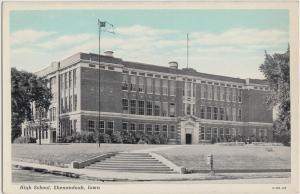 Iowa IA Postcard Old SHENANDOAH Company HIGH SCHOOL Building