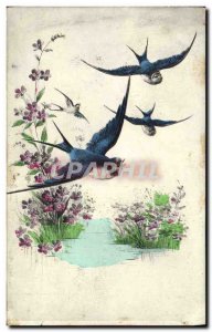 Old Postcard Swallows