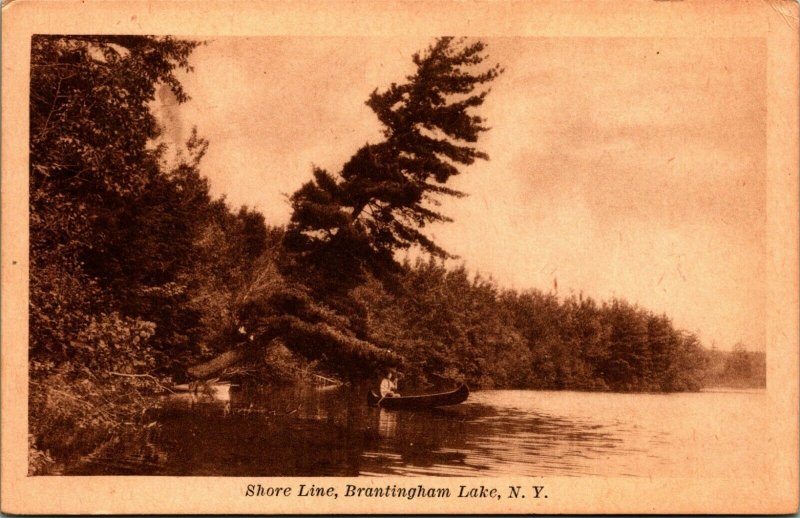 Shore Line Brantingham Lake New York NY 1920s DB Postcard Local Publisher