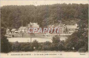 'Old Postcard Bagnoles de l''Orne Lake viewed from Garden Station'