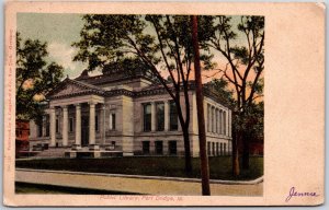 1906 Public Library Fort Dodge Iowa IA Front Building Trees Posted Postcard