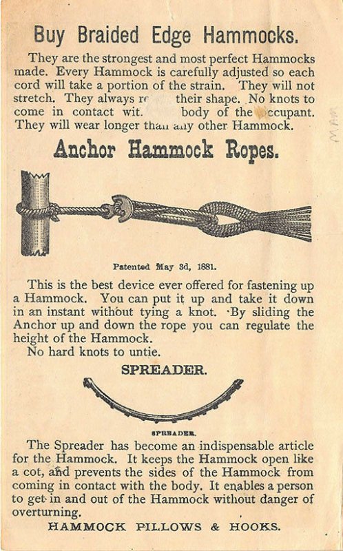 New York NY Braided Edge Mexican Hammock Multi-Color Trade Card