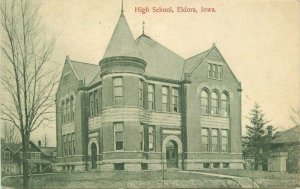 1908 High School Eldora Iowa Simon Postcard 12333