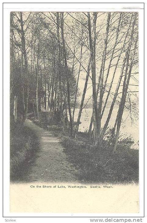 Path along shore of lake Wasington , Seattle , Wasington , Pre-1907