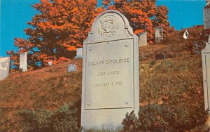 Burial Place of Former President Calvin Coolidge Plymouth, Vermont, USA Unused 