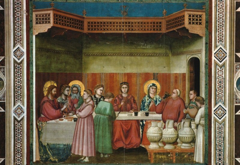 Postcard The Marriage Feast At Cana Padova Capella Degli Scrovegni Giotto 