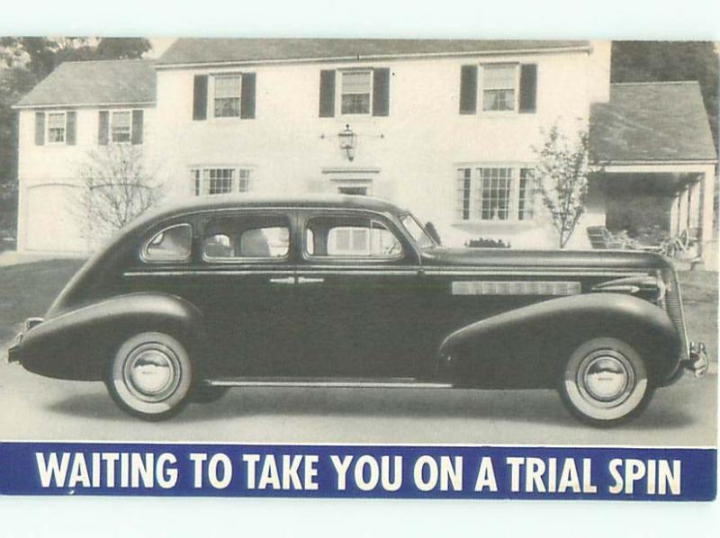1937 Postcard Ad VERY RARE - BUICK CAR PROMOTIONAL POSTCARD AC6134