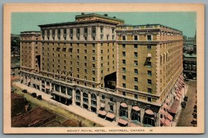 Postcard Montreal Quebec c1930s Mount Royal Hotel Birds Eye View