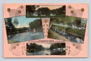 Multiview Scenes in Epworth Park Lincoln Nebraska NE 1911 DB Postcard P12