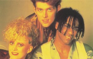 The Thompson Twins Pop Stars Weetabix Vintage Photo Postcard