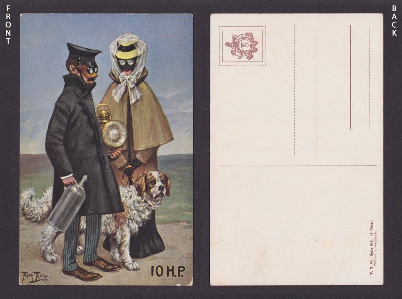 GERMANY, Postcard, Arthur Thiele, Winter figures, fur, Humor
