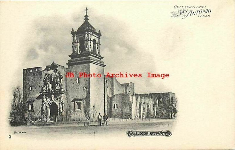 TX, San Antonio, Texas, Mission San Jose, Exterior View, Nic Tengg No 3