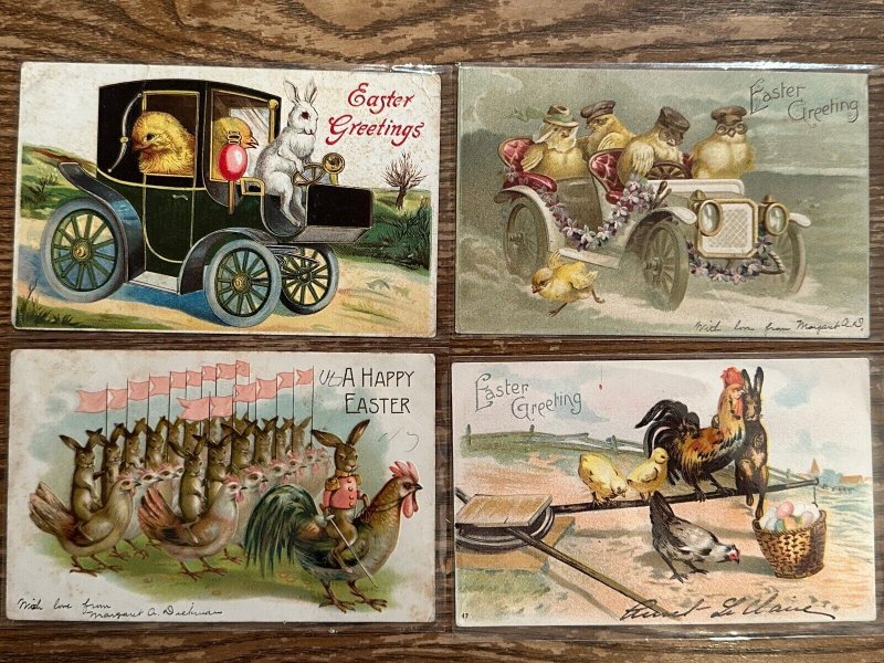 Lot of Antique Postcards Early 1900s Vintage Embossed Easter Anthropomorphic