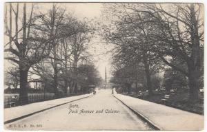 Somerset Bath Park Avenue & Column No 2475 PPC By MJR Unused c 1910s