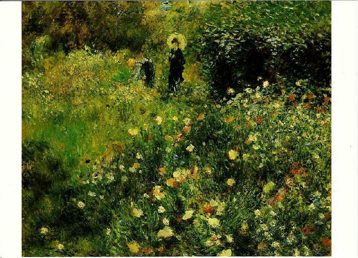 Woman With A Parasol In A Garden By Pierre Auguste Renoir Art