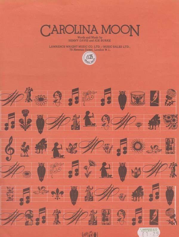 Carolina Moon Benny Davis 1970s Sheet Music