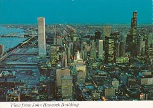 Illinois Chicago View From John Hancock Building At Dusk