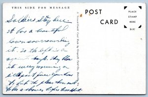 1930-40's NO.1 BARRACKS VIRGINIA POLYTECHNIC INSTITUTE BLACKSBURG POSTCARD