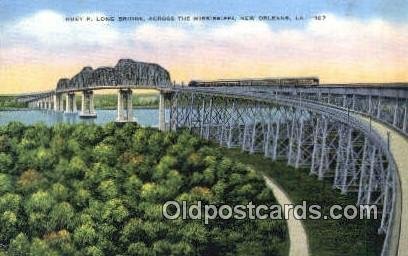 Huey P Long Bridge, New Orleans, Louisiana LA USA Trains, Railroads Unused li...