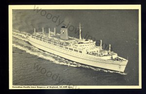 LS2863 - Canadian Pacific Liner - Empress of England - postcard