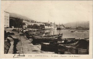 CPA Ajaccio Les Quais ,Paquebot Ile de Beaute CORSICA (1077917)