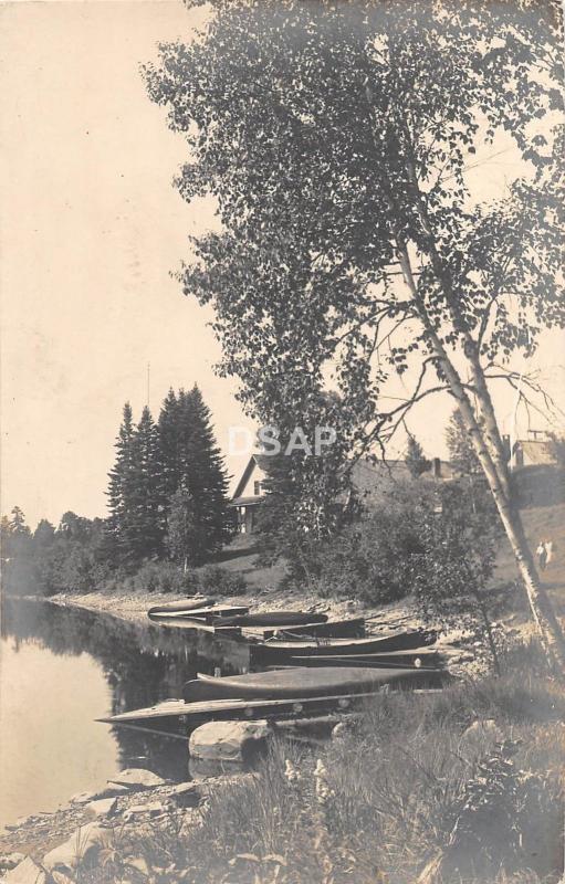 C52/ Oquossac Maine Me RPPC Real Photo Postcard c40s Indian Rock Camps