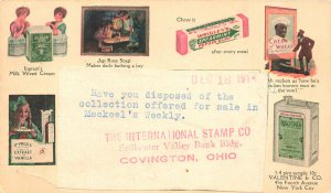 Covington OH Allentown Multiple Advertising  Products RARE Postally used