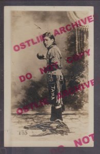 Tama IOWA RPPC c1910 MESQUAKIE INDIAN MAN Studio Shot BALL PLAYER Sac & Fox IA