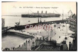 Old Postcard Le Havre entrance of the Paris Boat Ship