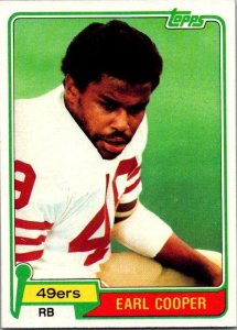 1981 Topps Football Card Earl Cooper San Francisco 49ers sk60523