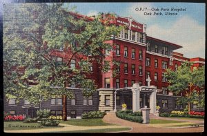 Vintage Postcard 1951 Oak Park Hospital,  Oak Park, Illinois (IL)