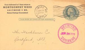 Baltimore Md~Montgomery Wards Wants Late Mdse From Washburn Andrews Wire Co~1939