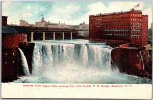 Postcard NY Rochester Genesse River Upper Falls NY Central RR Williams Hoy