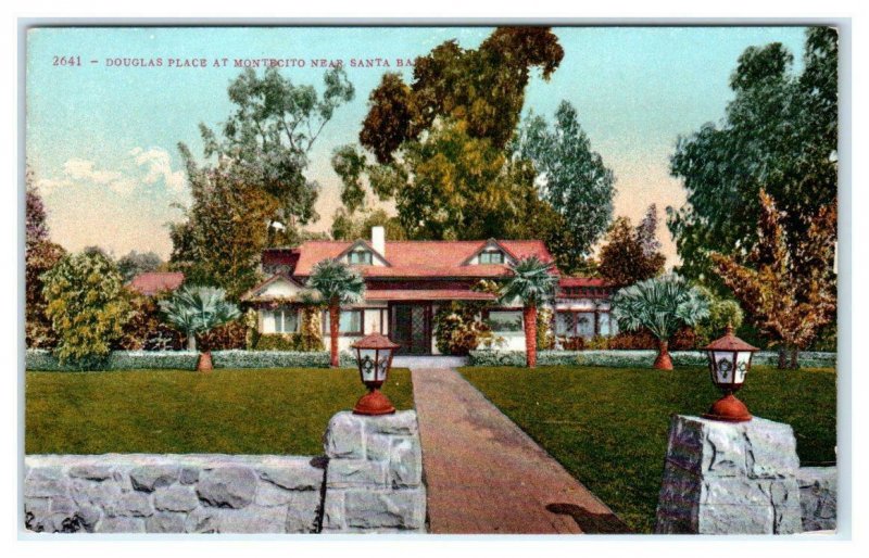 MONTECITO, CA ~The DOUGLAS MANSION  c1910s Santa Barbara County Postcard