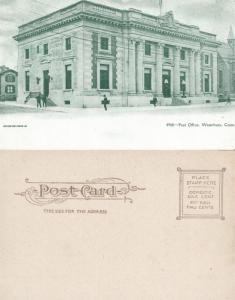 WATERBURY CT POST OFFICE UNDIVIDED ANTIQUE POSTCARD